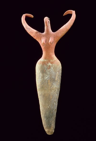 Weibliche Figurine, aus El Mamariya (ca. 3600-3500 v. Chr.) (bemalte Terrakotta) von Naqada I Period Egyptian